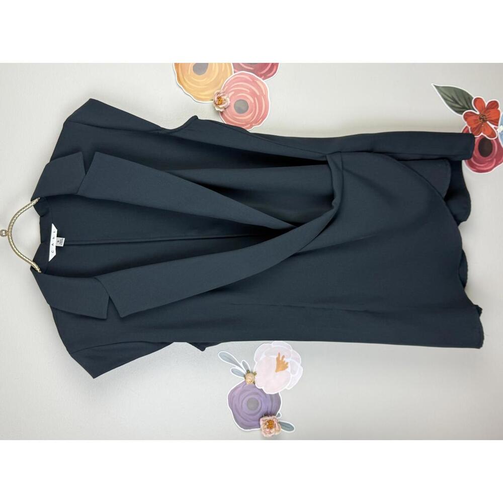 CAbi Collared Black Crossover Faux Wrap Tunic Top - Size - Small - Picture 6 of 6